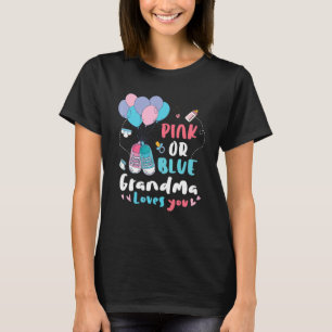 Pink Or Blue Grandma Loves You Giraffe Baby Gender T-Shirt