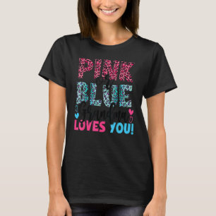 Pink or Blue Grandma Loves You Leopard Print Gende T-Shirt