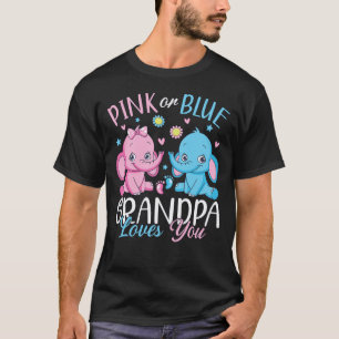Pink Or Blue Grandpa Loves You Elephant Baby Men T-Shirt