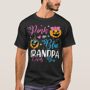 Pink Or Blue Grandpa Loves You Pumpkin Baby Men T-Shirt