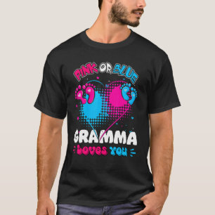 Pink Or Blue Heart Gramma Loves You Shower Gender T-Shirt