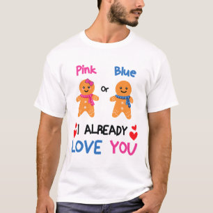 Pink Or Blue I Already Love You Gender Reveal Xmas T-Shirt