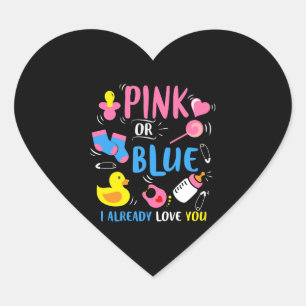 pink or blue I already love you  Heart Sticker