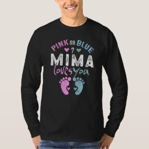 Pink or Blue Mima Loves You Grandma for Grandpare T-Shirt