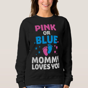 Pink Or Blue Mummy Loves You Elephants Baby Gender Sweatshirt