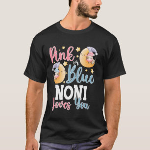 Pink Or Blue Noni Loves You Sleepy Cow Baby Gender T-Shirt