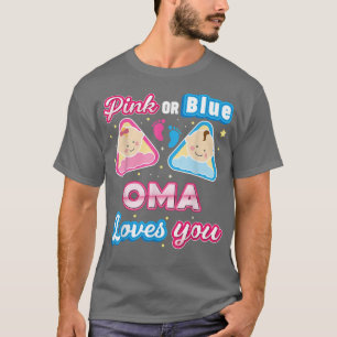 Pink Or Blue Oma Loves You Gender Reveal Baby Moth T-Shirt