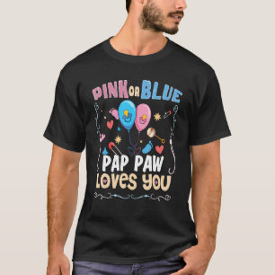 Pink or Blue Pap Paw Loves You Best Grandpa Ever G T-Shirt