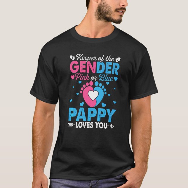 Pink Or Blue Pappy Loves You Gender Reveal Cute  1 T-Shirt (Front)