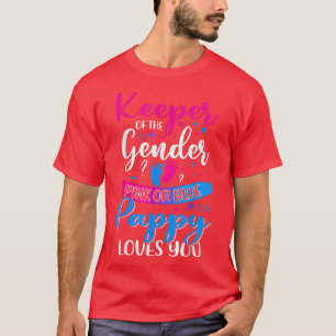 Pink Or Blue Pappy Loves You Keeper Gender Reveal  T-Shirt