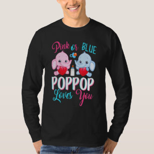 Pink Or Blue Poppop Loves You Elephants Baby Gende T-Shirt
