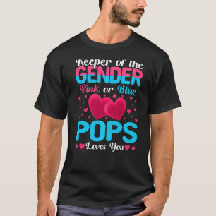 Pink Or Blue Pops Loves You Keeper Gender Reveal B T-Shirt