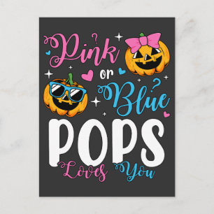 Pink Or Blue Pops Loves You Pumpkin Baby Postcard
