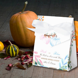 Pink or Blue Pumpkin Gender Reveal Invitation Favour Box