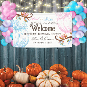 Pink or Blue Pumpkin Gender Reveal Welcome Banner