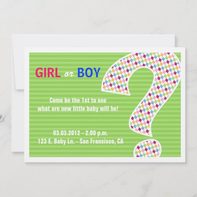 PINK OR BLUE REVEAL Invitation (Front)