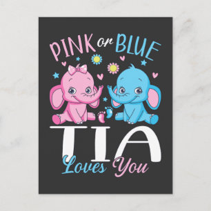 Pink Or Blue Tia Loves You Elephant Baby Postcard
