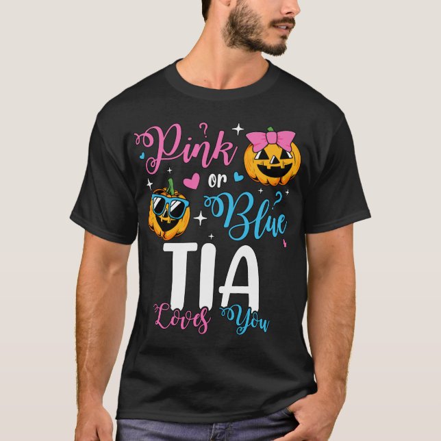 Pink Or Blue Tia Loves You Pumpkin Baby Men T-Shirt (Front)