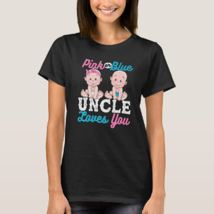 Pink Or Blue Uncle Loves You Designs For Pregnancy T-Shirt