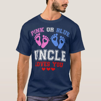 Pink Or Blue Uncle Loves You Gender Reveal Premium T-Shirt