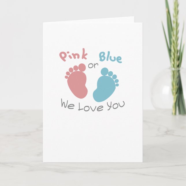 Pink or Blue We Love You Gender Reveal Baby Shower Invitation (Front)