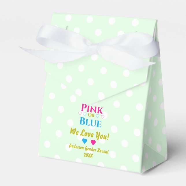 Pink Or Blue, We Love You! Gender Reveal Favour Box (Front Side)