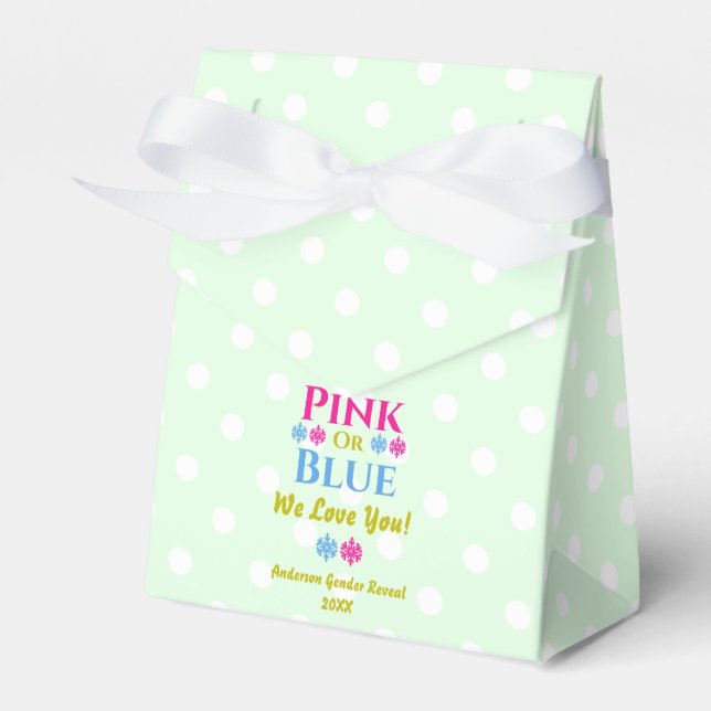 Pink Or Blue, We Love You! Gender Reveal Favour Box (Front Side)