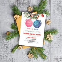 Pink or Blue Winter Gender Reveal Party Invitation