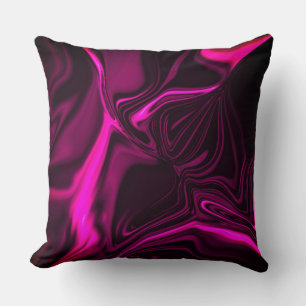 Pink or purple curves on dark purple background cushion