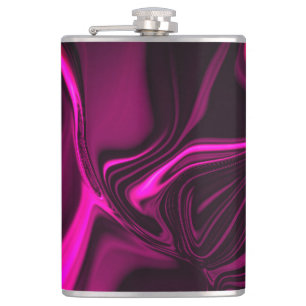 Pink or purple curves on dark purple background hip flask