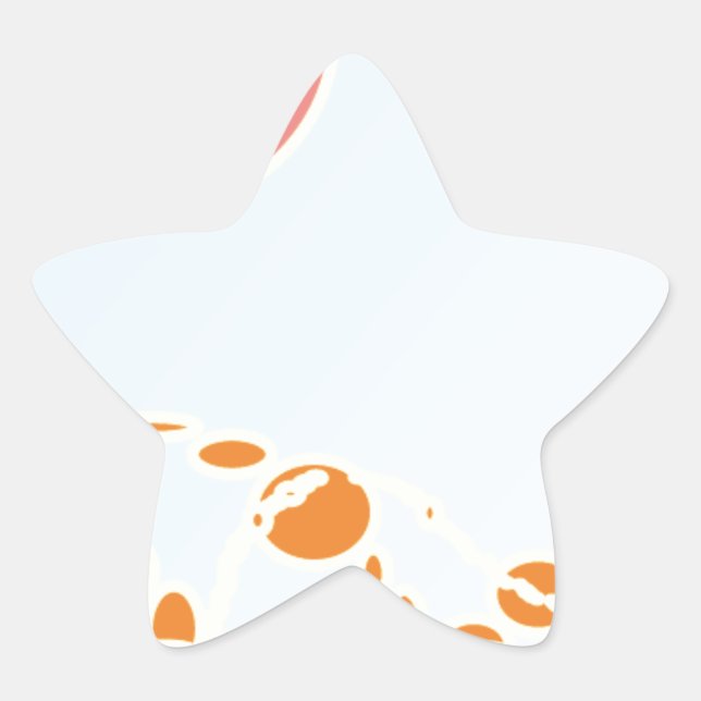 pink & orange 1276 abstract art star sticker (Front)