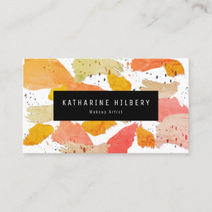 Pink Orange Abstract Painting Business Card