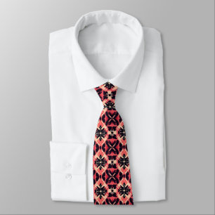 Pink Orange Abstract Pattern Tie