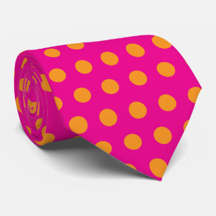 Pink Orange Abstract Patterns Polka Dot Gift Favor Tie