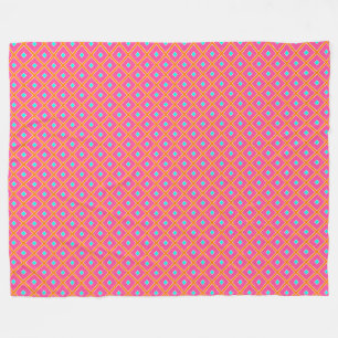 Pink Orange and Blue Diamond Fleece Blanket