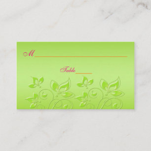 Pink, Orange, and Lime Green Floral Place Cards