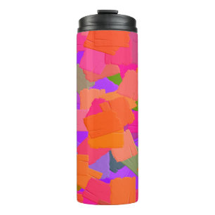 Pink, Orange and Purple Abstract Thermal Tumbler