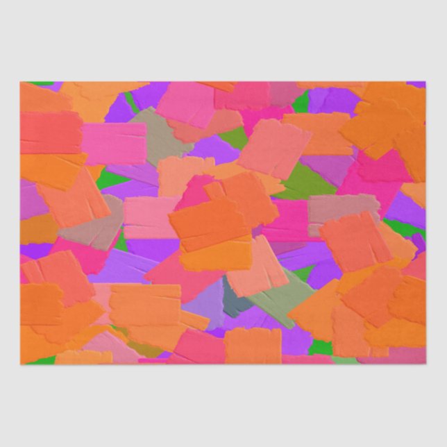 Pink, Orange and Purple Abstract Tissue Paper (Front)