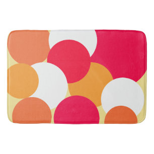 Pink, Orange and Yellow Polka Dots  Bath Mat