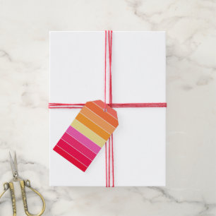 Pink, Orange and Yellow Stripes  Gift Tags