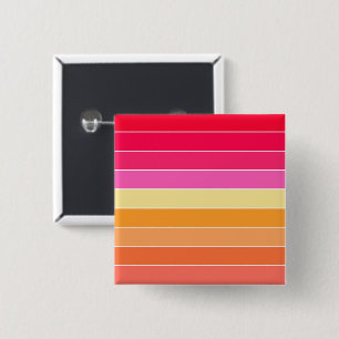 Pink, Orange and Yellow Watercolor Stripes 15 Cm Square Badge