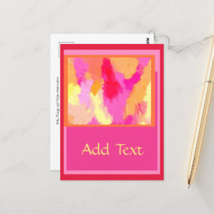 Pink, Orange and Yellow Watercolors Postcard