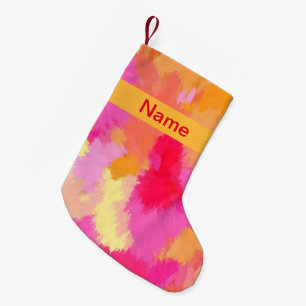 Pink, Orange and Yellow Watercolors Small Christmas Stocking