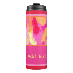 Pink, Orange and Yellow Watercolors Thermal Tumbler