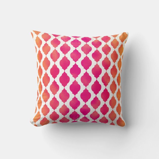 Pink & Orange Arabian Moroccan Glam Indian Theme Cushion (Front)