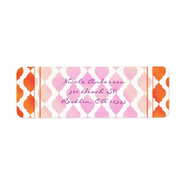 Pink & Orange Arabian Moroccan Glam Invitation (Front)