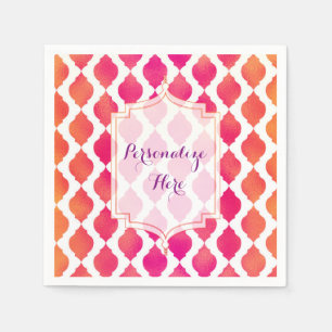 Pink & Orange Arabian Moroccan Glam Party Napkin