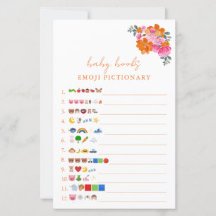 Pink & Orange Baby Books Emoji Pictionary Game