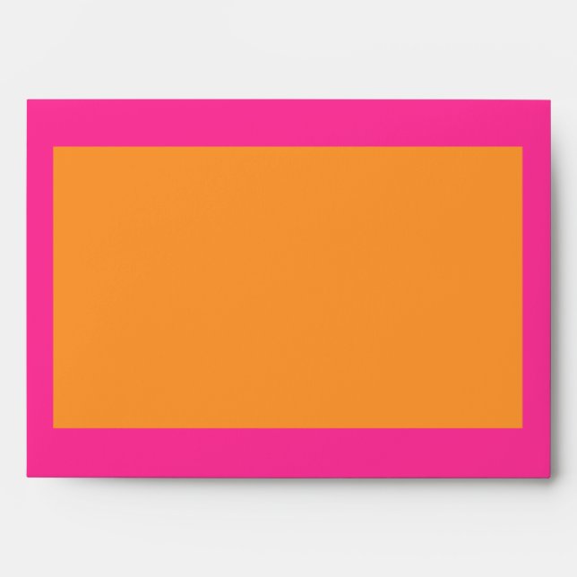 Pink Orange Bat Mitzvah Sweet 16 Birthday Monogram Envelope (Front)