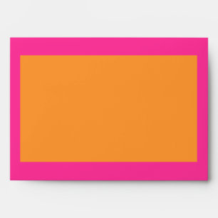 Pink Orange Bat Mitzvah Sweet 16 Birthday Monogram Envelope